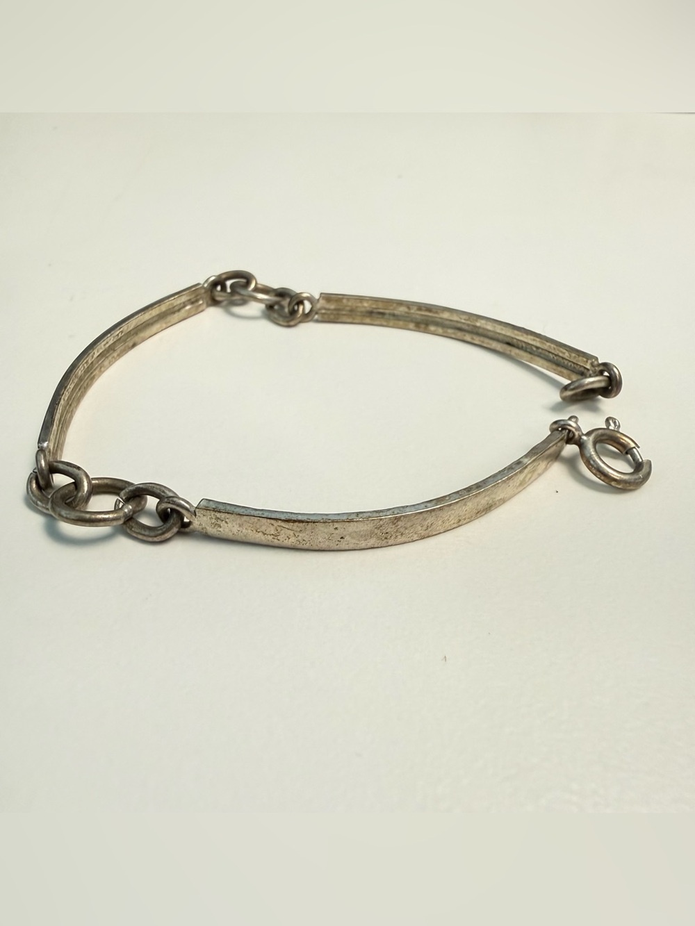 127 AR 800 Silver Bar Link Bracelet Arezzo Italy